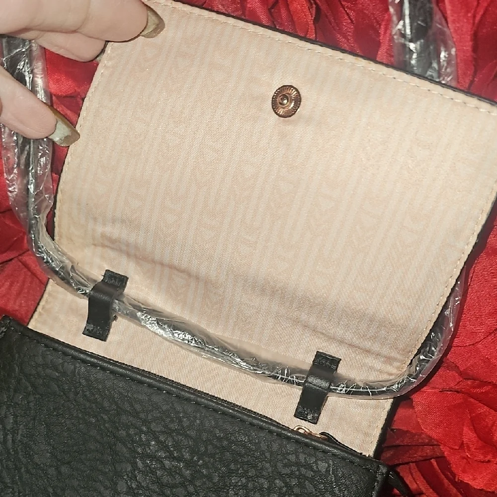 NEW Stella & Dot Mini Sidekick Clutch  Black Gold Crossbody Bag NWT